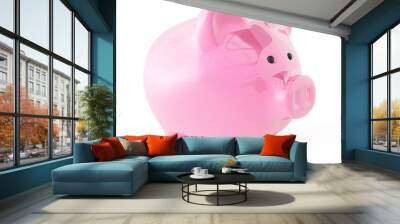 Piggy bank isolated on white background Wall mural