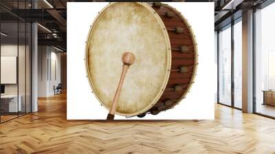 Ramadan drum and drumstick on transparent background. Wall mural