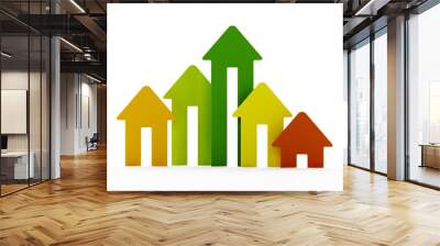 Rising house prices chart Wall mural