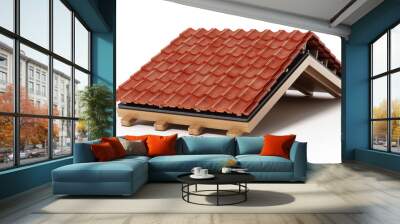 Roof construction detail. 3D illustration Wall mural