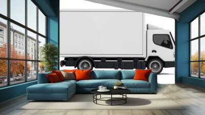 white delivery truck Wall mural