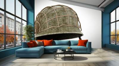 World War II helmet isolated on white background. 3D illustration Wall mural