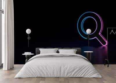 3d icon of magnifying glass Wall mural