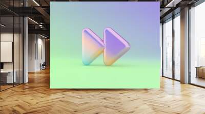 3d rendering colorful vibrant symbol of forward on colored background Wall mural