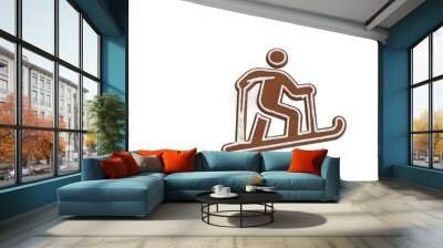 3d rendering of gingerbread symbol of skiing Nordic isolated on white background Wall mural