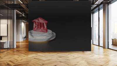 3D rendering of red gemstone symbol of temple icon Wall mural