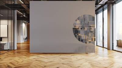 light background 3d rendering symbol of rounded chat bubble icon Wall mural