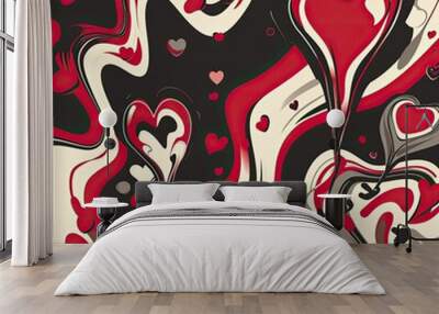 background design, happy valentine, with single theme, illustration Wall mural