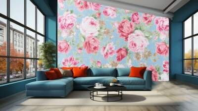 Retro rose fabric background Wall mural