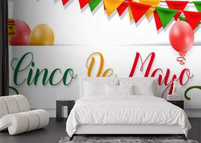 Cinco De Mayo vector design with sombrero. Wall mural