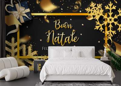 Italian Christmas (Buon Natale) and Happy New Year 2020 greeting card Wall mural