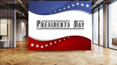 Presidents Day poster. Happy Presidents Day Background and symbols with USA flag. Vector illustration. Wall mural