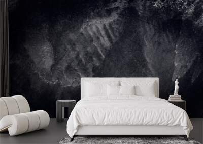 Black wall texture rough background dark concrete floor or old grunge background with black Wall mural