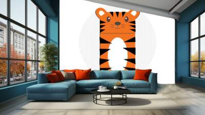 Paper cut tiger Wall mural