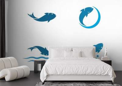 Fish Logo vector Wall mural