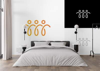 abstract people and human family logo design vector Wall mural