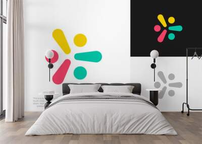 abstract people and human family logo design vector Wall mural