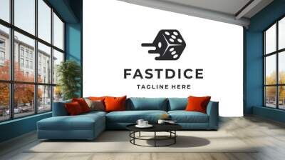 Fast dice on black logo icon design vector Wall mural