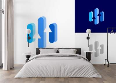 Financial growth chart logo design vector Wall mural