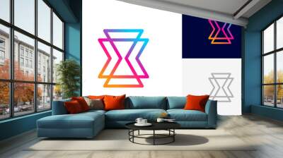 hourglass modern logo design vector Wall mural