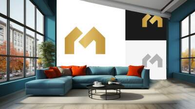 letter M initial logo abstract design	 Wall mural