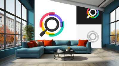 Magnifying glass logo icon design vector Wall mural