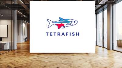 abstract tetra fish logo design Wall mural