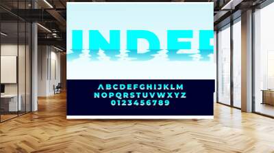 blue water effect font style design template Wall mural