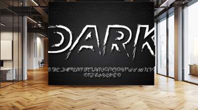 Brush text effect grunge retro style design Wall mural