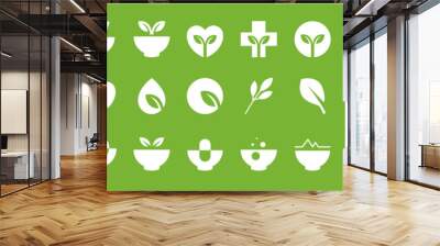 herbal medicine nature flat icon collection vector design Wall mural