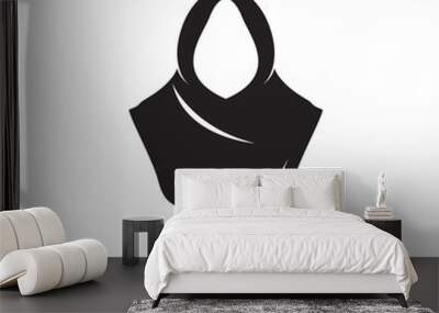 mystery black hood cloak logo design vector graphic symbol icon sign illustration creative idea Wall mural