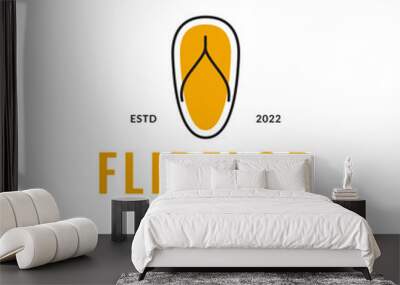 relax day foot flip flop holidays simple logo design vector Wall mural