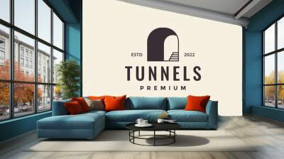 tunnel with stairs hipster logo design Wall mural