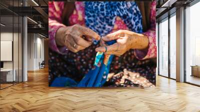 Oya, the Turkish word for needle lace, known as the language of Anatolia has many different motifs symbolising different meanings. Traditionally made by women to decorate their colourful headscarves.  Wall mural