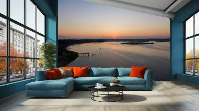 Duxbury, MA sunset aerial  Wall mural