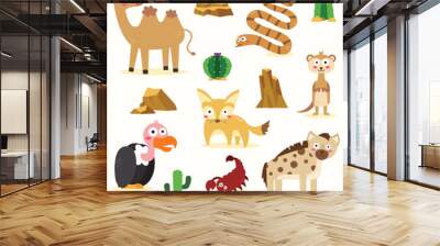 Vector vector of animals including a desert animal cartoon Wall mural