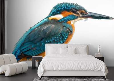 Common Kingfisher Alcedo atthis isolate on white background made with generative ai Wall mural