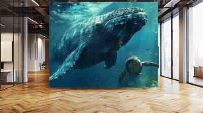 Humpback Whale Underwater Wall mural