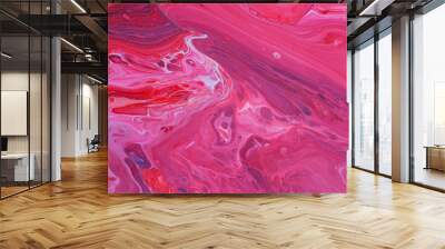 Abstract picture of pink paints Wall mural