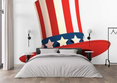 President's Day hat on isolated white background Wall mural