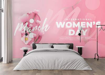 International women's day greeting design Wall mural