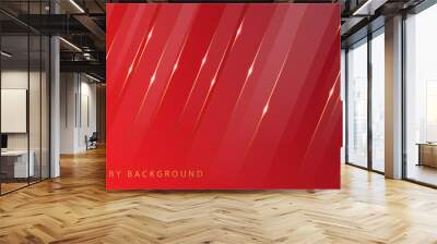 luxury red background with gold stripes Wall mural