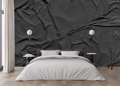 Black crumpled and bent metal background Wall mural