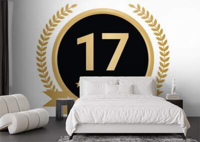 17 Years Warranty vector, 17 Years Warranty Logo Wall mural