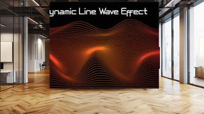 Abstract Background With Dynamic Wave Effect. Design For Cover Page, Poster, Banner Of Websites. Vector Illustration with Orange Red Color Gradient. Wall mural