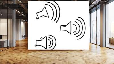 doodle Audio Icons music volume sound set vector Wall mural