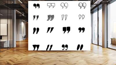 doodle quotation mark vector in handdrawn style Wall mural