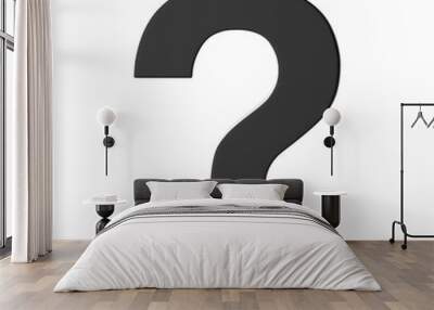 Question mark symbol on isolated white background, 3d illustration Wall mural