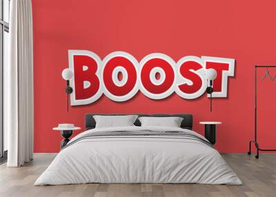 Boost text effect template with bold font concept use for business brand, title, headline and logo. Vector illustration Wall mural