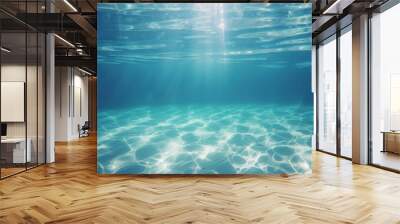 Blue and surface underwater background Wall mural